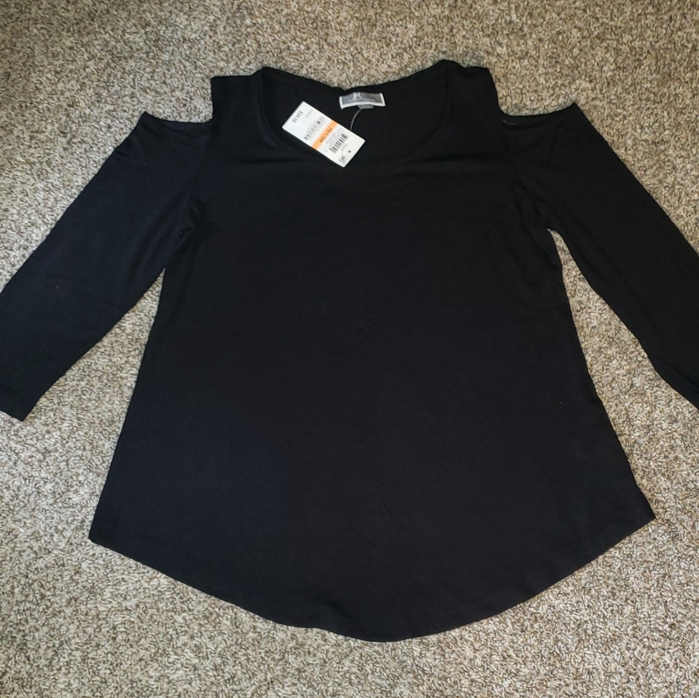 JM Collection Cold Shoulder Top